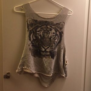 Open back tiger shirt