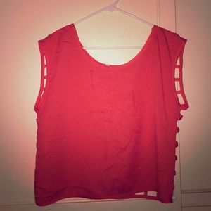 Black Poppy Orange open back tank