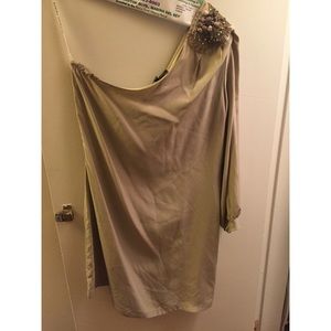 Off the shoulder silk dress