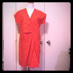 Marni Indian orange cotton floral kimono dress