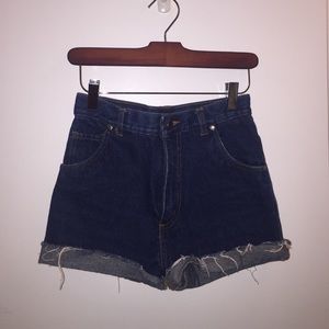 High waisted denim shorts