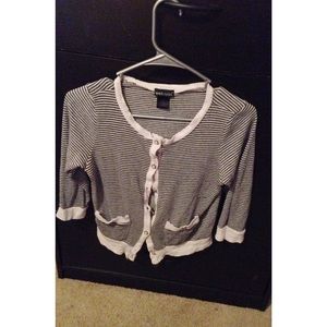 stripped cropped cardigan.