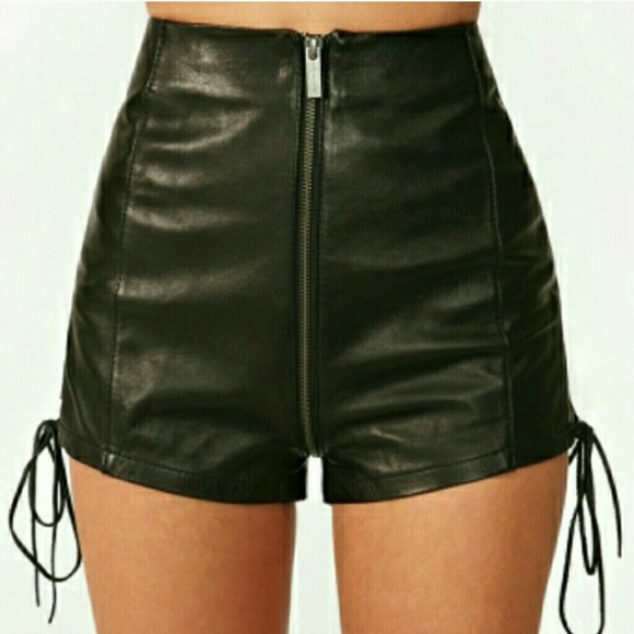 Nasty Gal Matrix Leather Shorts - Picture 1 of 4