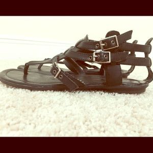 Black gladiator sandals