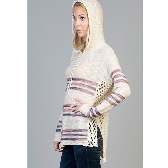 The LEANNA strip hoodie - CREAM - Picture 2 of 4