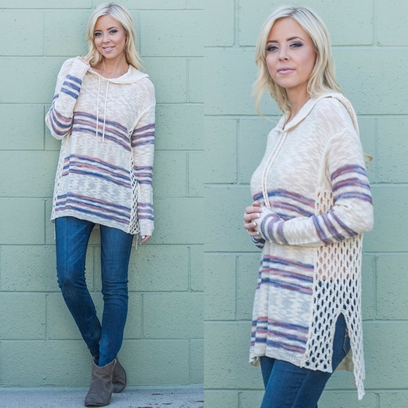 The LEANNA strip hoodie - CREAM - Picture 3 of 4