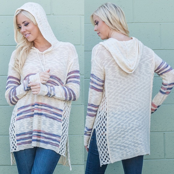 The LEANNA strip hoodie - CREAM - Picture 4 of 4