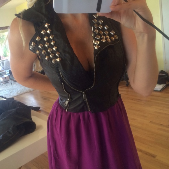 Leatherette studded vest st Patrick's day sale