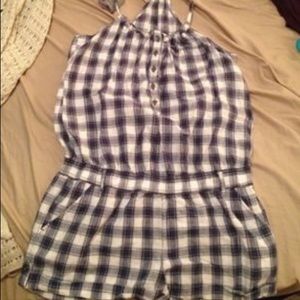 Abercrombie & Fitch plaid romper small