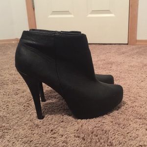 Black zippered booties