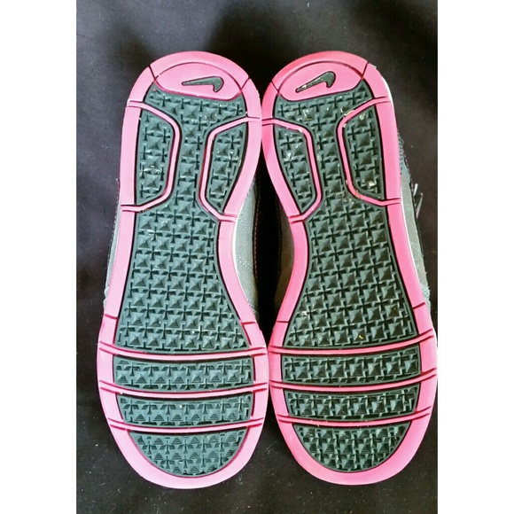 Nike Charcoal Gray with Fuchsia High Top Sneakers - Picture 3 of 4