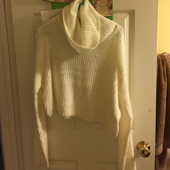 BrandNew long sleeve creme turtleneck crop sweater