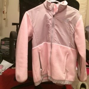 Light pink and grey north face