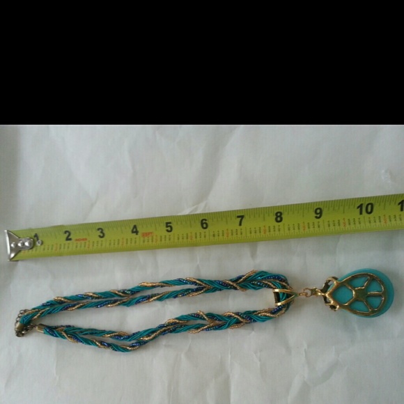 Turquoise Tear drop pendant w necklace - Picture 4 of 4
