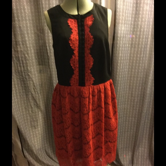 Red and Black Kensie Dress