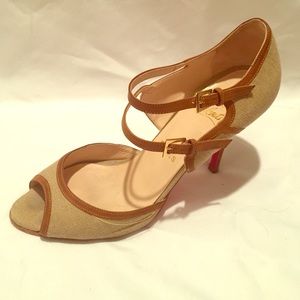 Christian Louboutin Raffia Open Toe Sandals