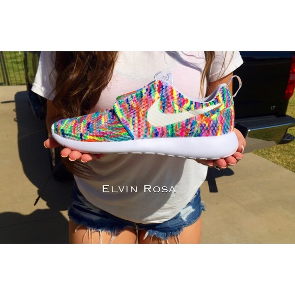 Nike Shoes - 1 of 1 custom roshe runs . Size 10.5 .