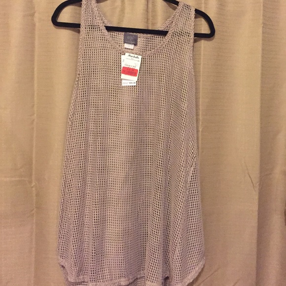 Beach coverup in a sparkly gold taupe color