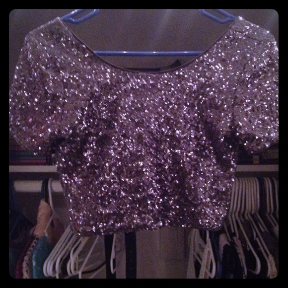 Sequined crop top