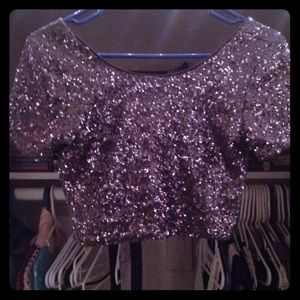 Sequined crop top
