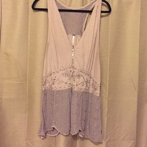 Free people tank with lots of embroidery details