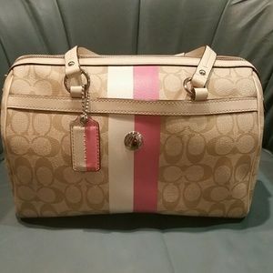 Coach Heritage Stripe Satchel Bag