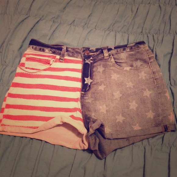 High Waisted American flag shorts