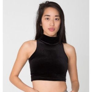 American Apparel Velvet Crop Turtle Neck