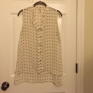 Chiffon cream sleeveless top