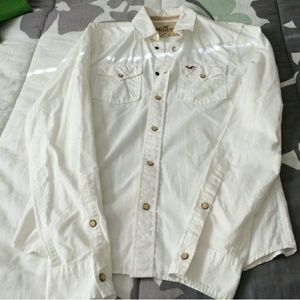 Men's Hollister White Button up shirt
