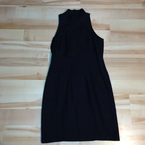 Black high neck dress