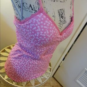 LEI built in bra pink cami NWOT XL