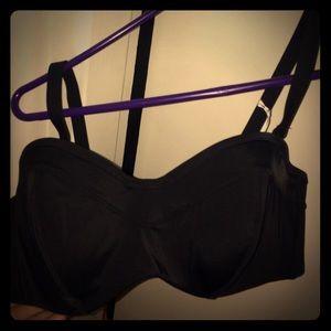 NWT black bandeau bathing suit top