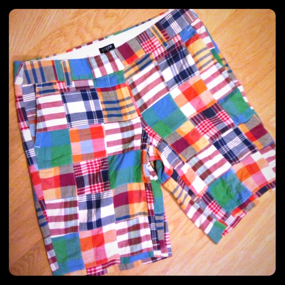 J Crew City Fit Madras Plaid Shorts, Size 4! Cute!