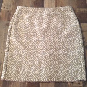 Banana Republic Tan & White Pencil Skirt Size 10