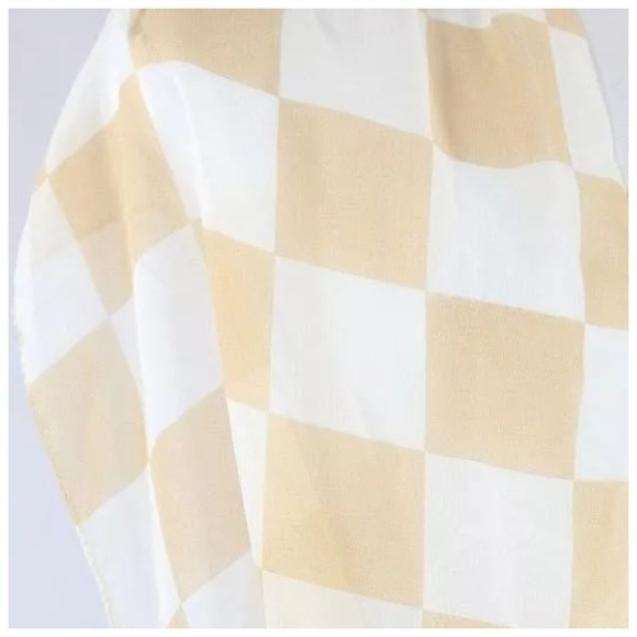 B38 Check Beige Tan Lightweight Infinity Scarf - Picture 3 of 3