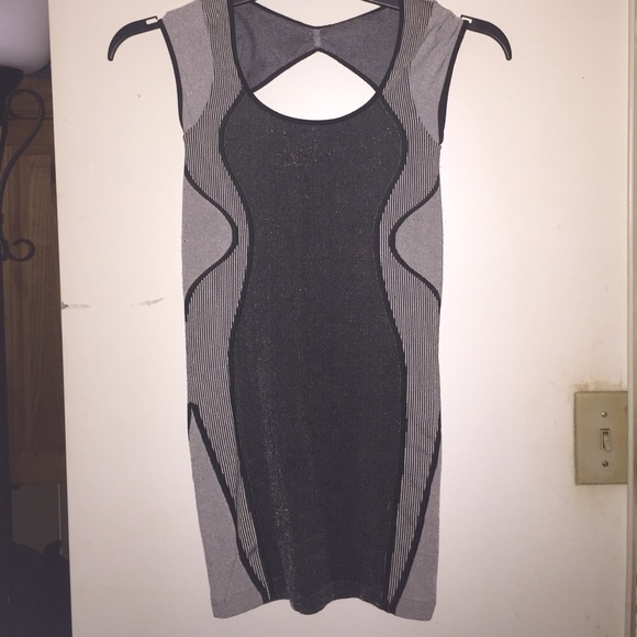 Grey Bodycon Bebe Dress.