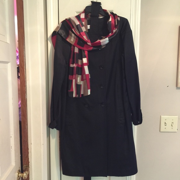 NWOT TALBOTS NAVY DOUBLE BREASTED JACKET WITH BELT