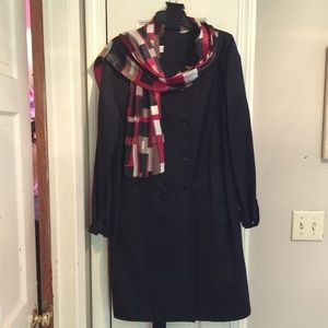 NWOT TALBOTS NAVY DOUBLE BREASTED JACKET WITH BELT