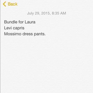 Mossimo dress pants and Levi capris