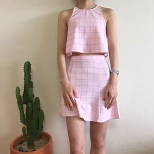 American apparel pink lulu grid top !!
