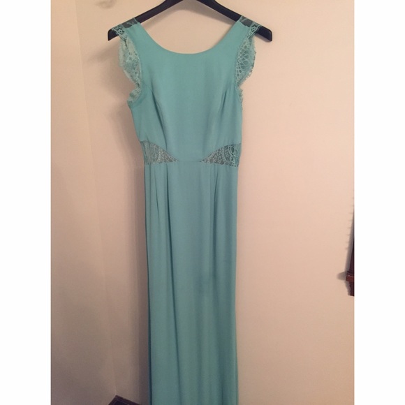 BCBG MaxAzria: Aqua Karey Lace Floor Length Dress