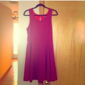Express size large blue and red striped dress