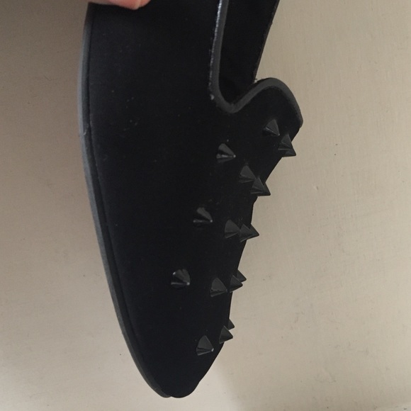 Suede black studded slip on shoes - Picture 4 of 4