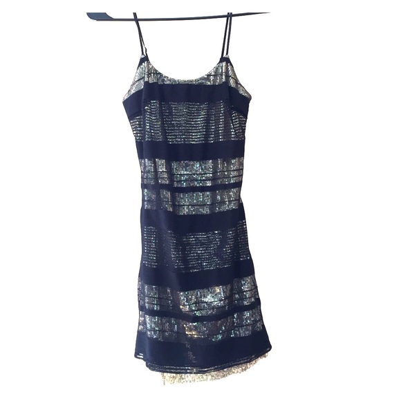 Forever 21 size small dress, black & gold, sequins