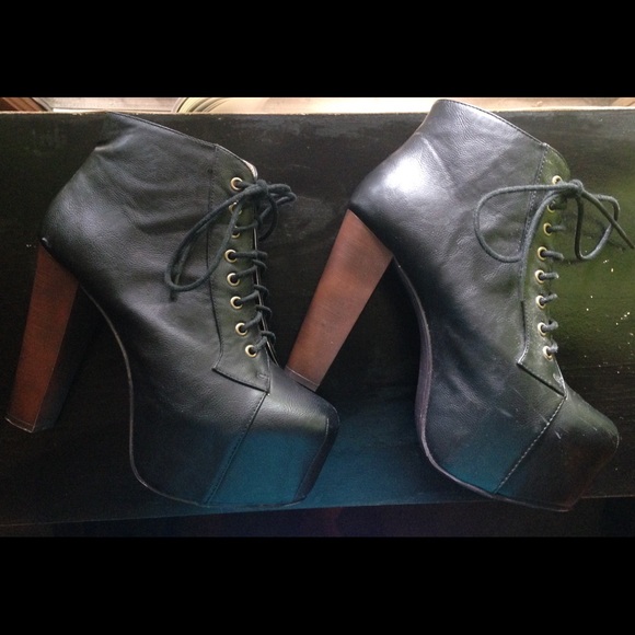 faux leather lita style platform booties