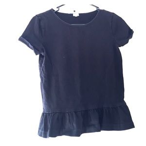 J. crew XXS peplum black shirt