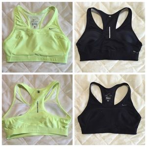 Nike Dri Fit Black & Yellow Sports Bras