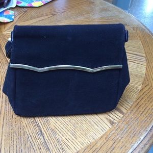 black suede purse