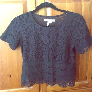 BCBG black lace crop top